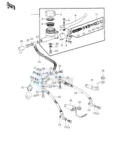 KZ 1000 B [KZ1000 LTD] (B1-B2) [KZ1000 LTD] drawing FRONT MASTER CYLINDER -- KZ1000-B1- -