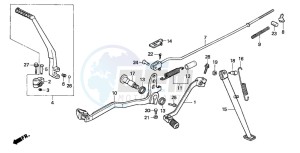 XR200R drawing PEDAL/KICK STARTER ARM