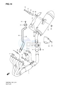 GSR750 EU drawing MUFFLER