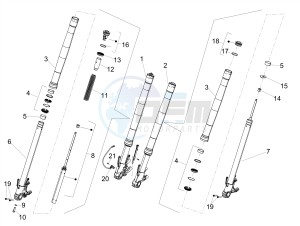 SHIVER 900 E4 ABS NAVI (EMEA) drawing Front fork Kayaba