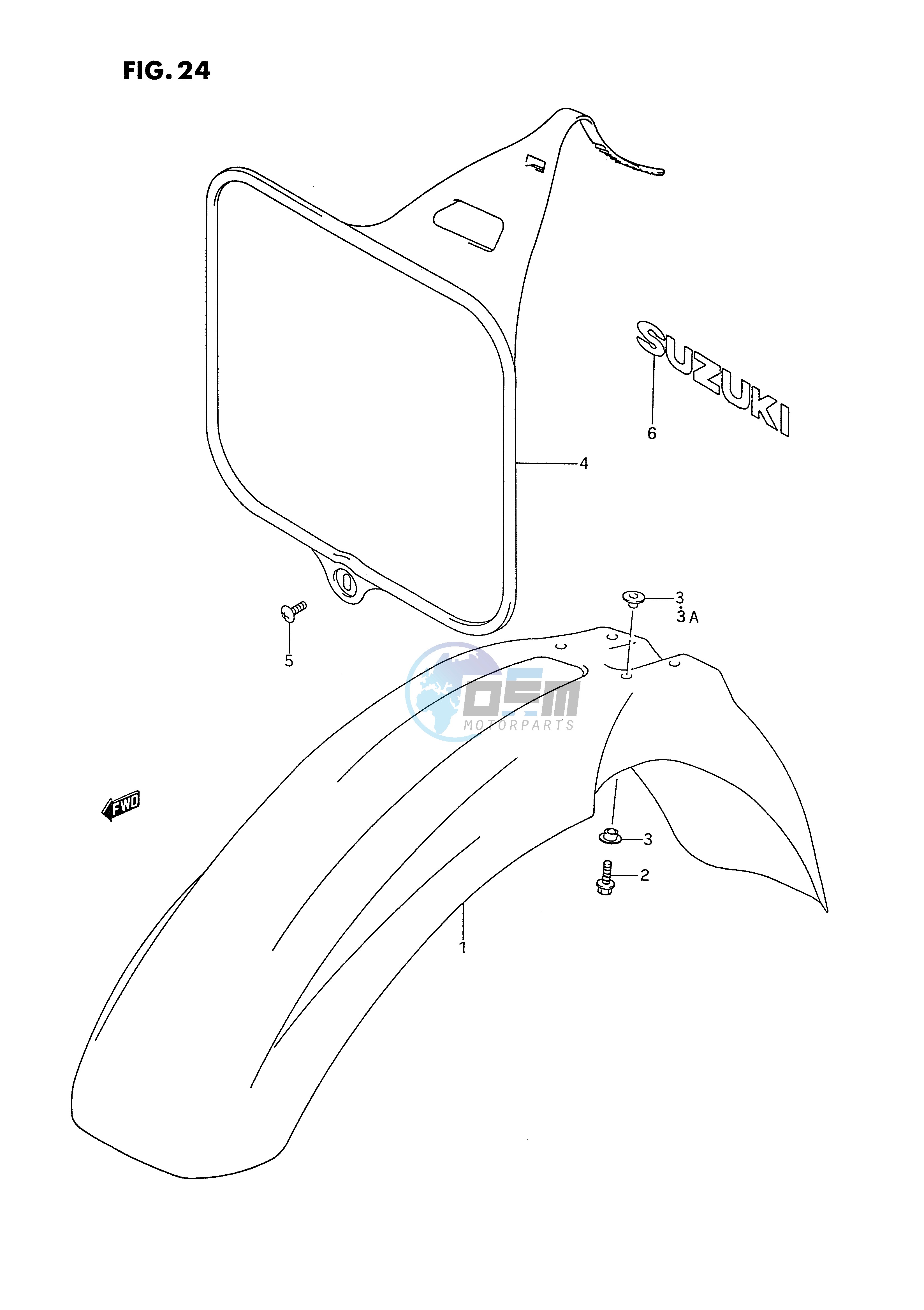 FRONT FENDER - FRONT NUMBER PLATE