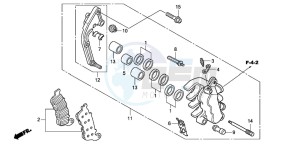 CBF600NA drawing FRONT BRAKE CALIPER (L.) (CBF600SA8/NA8)