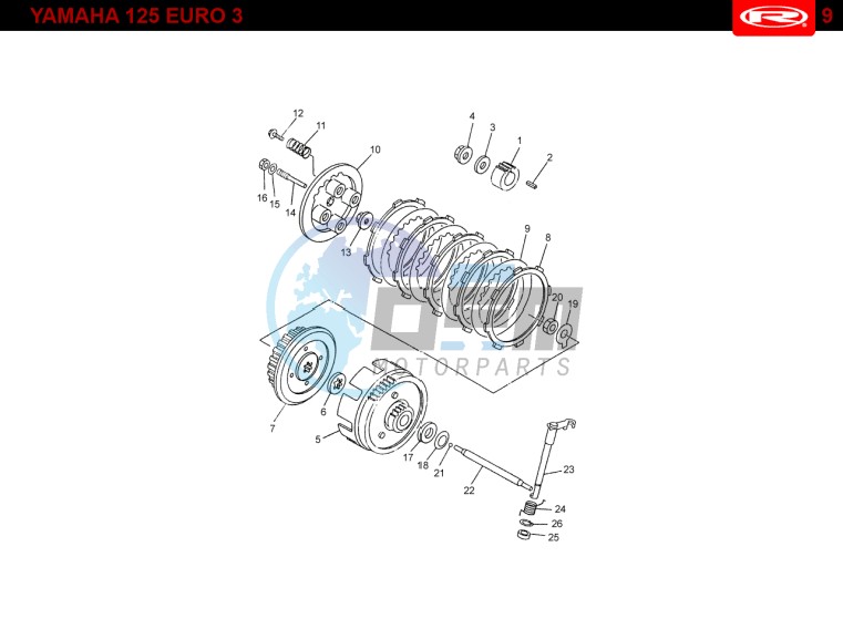 CLUTCH  Yamaha 125 4t Euro 3