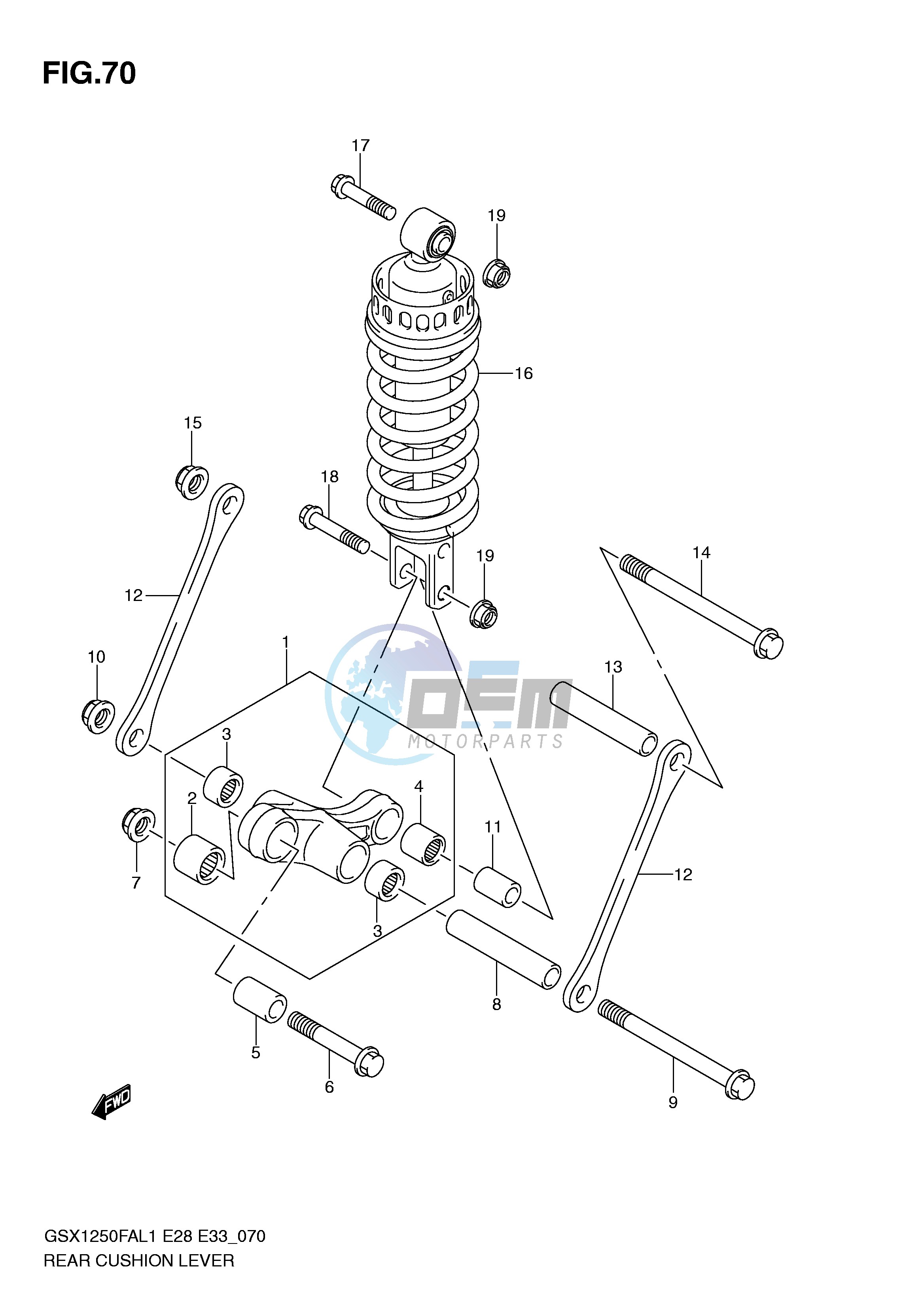 REAR CUSHION LEVER (GSX1250FAL1 E28)