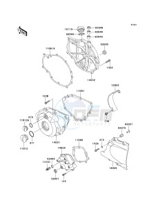 EX 500 D [NINJA 500R] (D6F-D9F) D6F drawing ENGINE COVER-- S- -