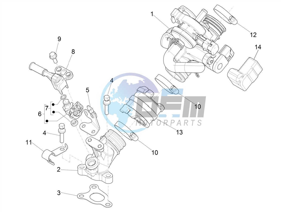 Throttle body - Injector - Induction joint