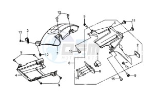 GTS 250 EURO 3 drawing REAR FENDER