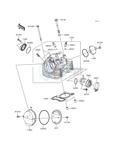 D-TRACKER KLX150HGF XX (EU ME A(FRICA) drawing Cylinder Head