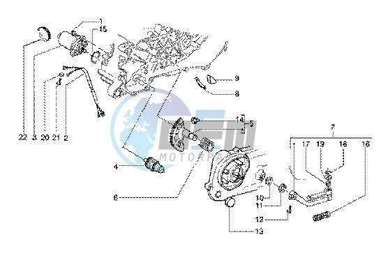 Starting motor-starter lever