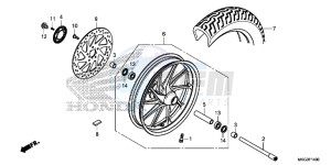 CMX500AH UK - (E) drawing FRONT WHEEL