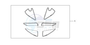 CBR600RA9 BR / ABS MME - (BR / ABS MME) drawing RACING STICKER WHITE BACKGROUND 'NUMBER PLATE STICKERS' WITH