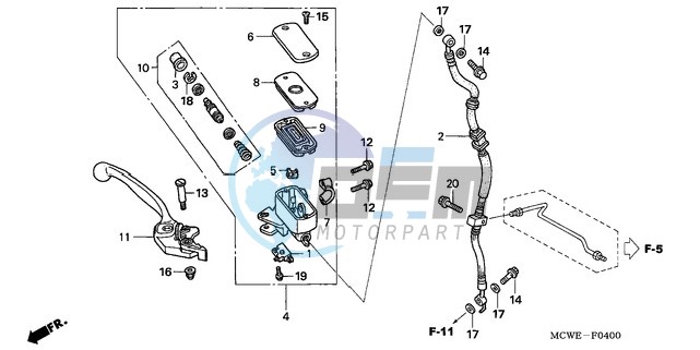 FR. BRAKE MASTER CYLINDER (VFR800)