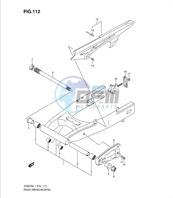 REAR SWINGING ARM (SV650SAL1 E24)