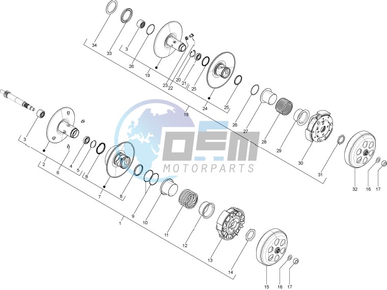 Driven pulley