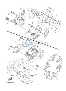 WR250F (1HC6 1HC7 1HC8) drawing REAR BRAKE CALIPER