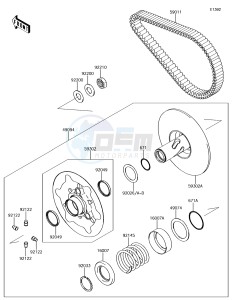 BRUTE FORCE 750 4x4i EPS KVF750GGF EU drawing Driven Converter/Drive Belt