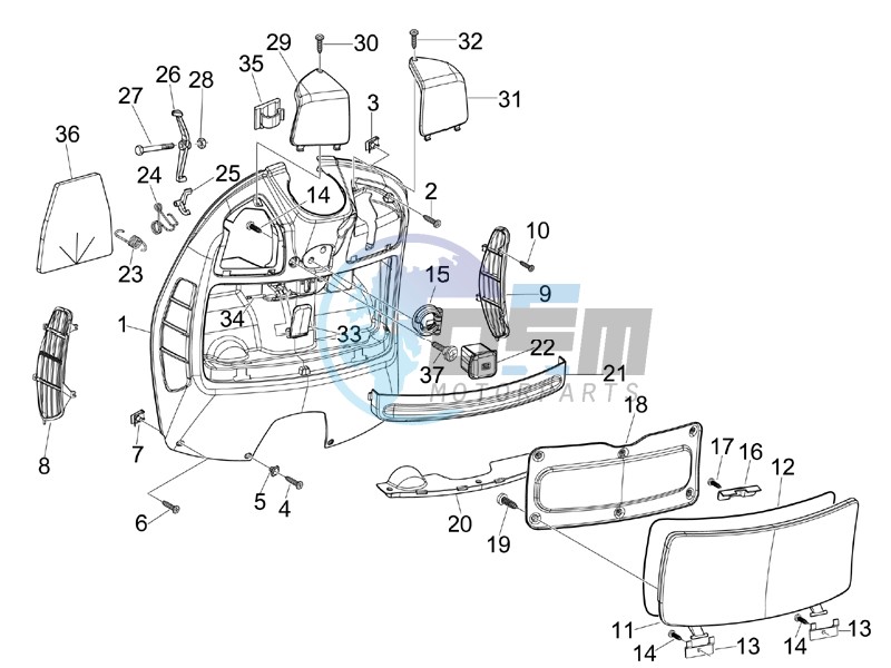 Front glovebox - Knee-guard panel