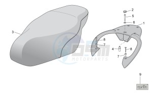 Scarabeo 100 4T e3 drawing Seat - Carrier