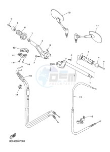 XVS950CR BOLT C-SPEC (B33J) drawing STEERING HANDLE & CABLE