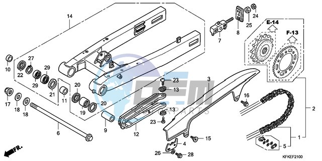 SWINGARM/CHAIN CASE