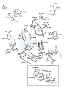 ZX 600 C [NINJA 600R] (C8-C9) [NINJA 600R] drawing COWLING