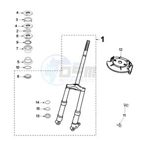 TKR SB2A BE drawing FRONT FORK / STEERINGHEAD PAIOLI