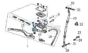 WOLF 125 drawing BRAKE CALIPER FOR / BRAKE LEVER / BRAKE LINES