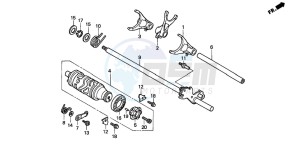 CBR600SE drawing GEARSHIFT DRUM