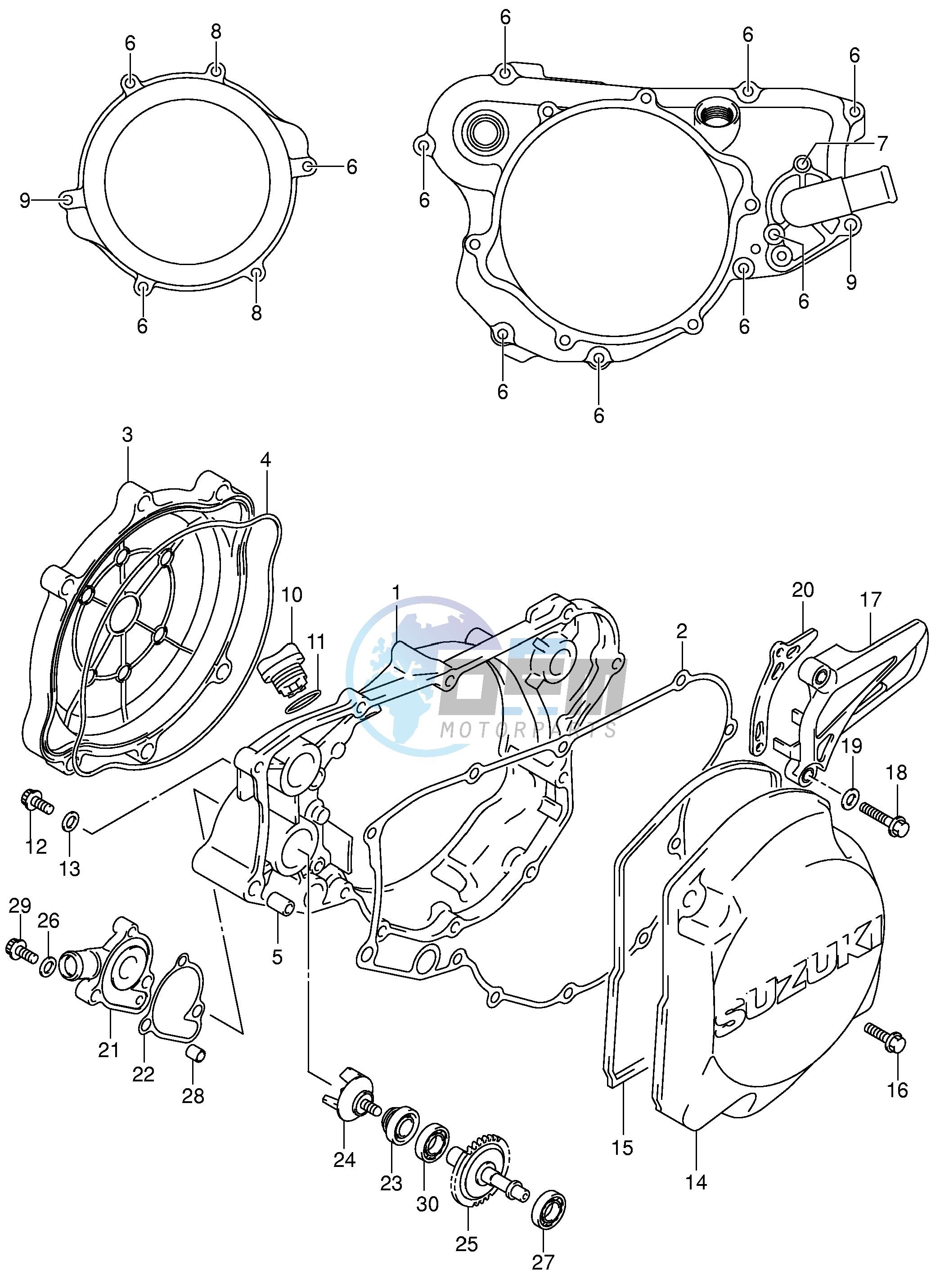 CRANKCASE COVER-WATER PUMP