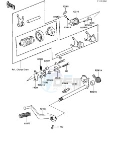 KX 250 B [KX250] (B1) [KX250] drawing GEAR CHANGE MECHANISM