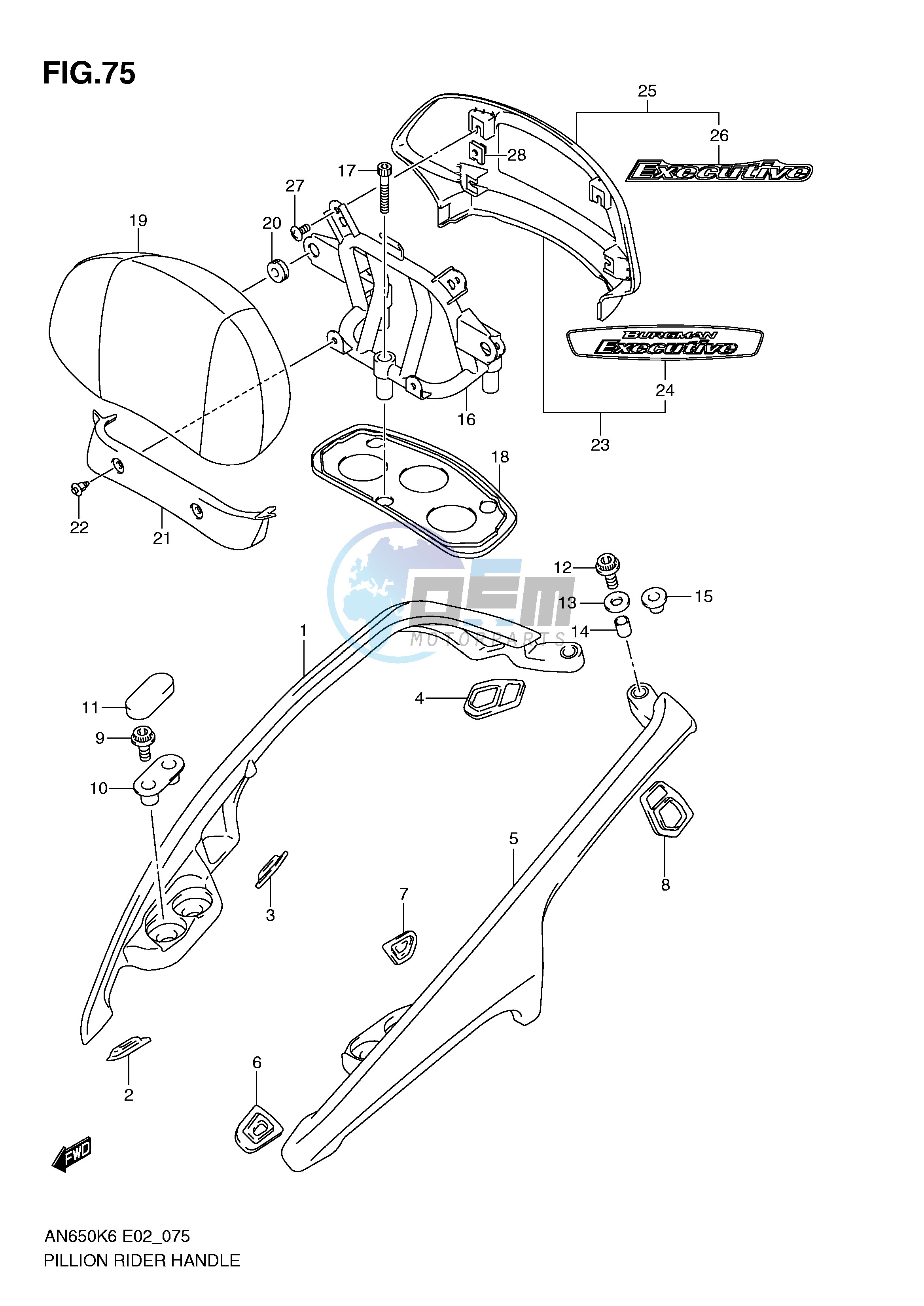 PILLION RIDER HANDLE (AN650AK6 AK7 AK8 AZK8 AK9 AL0)