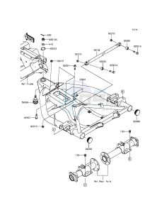 MULE 610 4x4 KAF400AGF EU drawing Swingarm