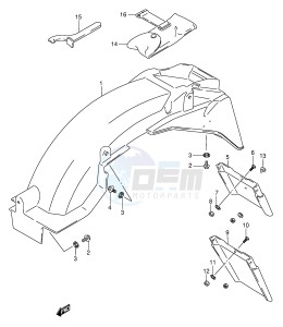 GSX750F (E2) drawing REAR FENDER (MODEL S)