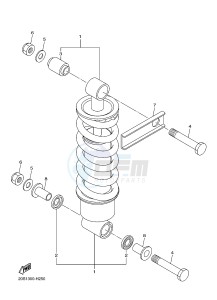 XJ6FA 600 DIVERSION F (ABS) (1DG7 1DG8) drawing REAR SUSPENSION