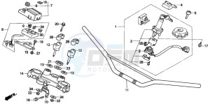 XL600V TRANSALP drawing HANDLE PIPE/TOP BRIDGE