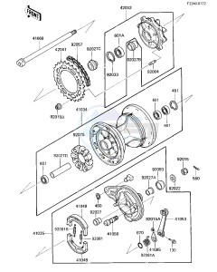 KL 600 B [KL600] (B1-B2) [KL600] drawing REAR HUB_BRAKE_CHAIN