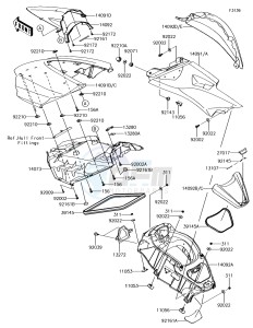 JET SKI ULTRA 310R JT1500NJF EU drawing Hull Middle Fittings