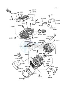 VN 1500 C [VULCAN 1500 L] (C3-C4) [VULCAN 1500 L] drawing CYLINDER HEAD