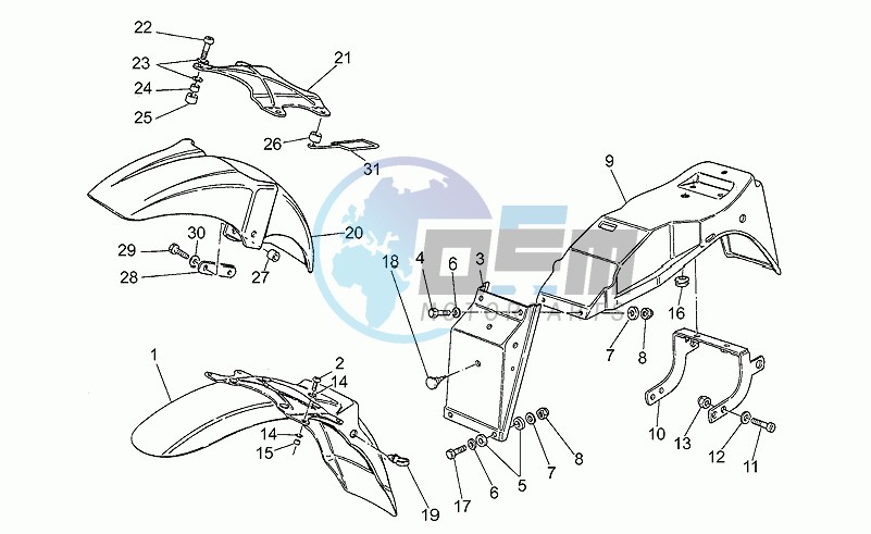 Front/rear mudguard