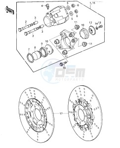 KZ 1000 E [SHAFT] (E1-E2) [SHAFT] drawing FRONT BRAKE