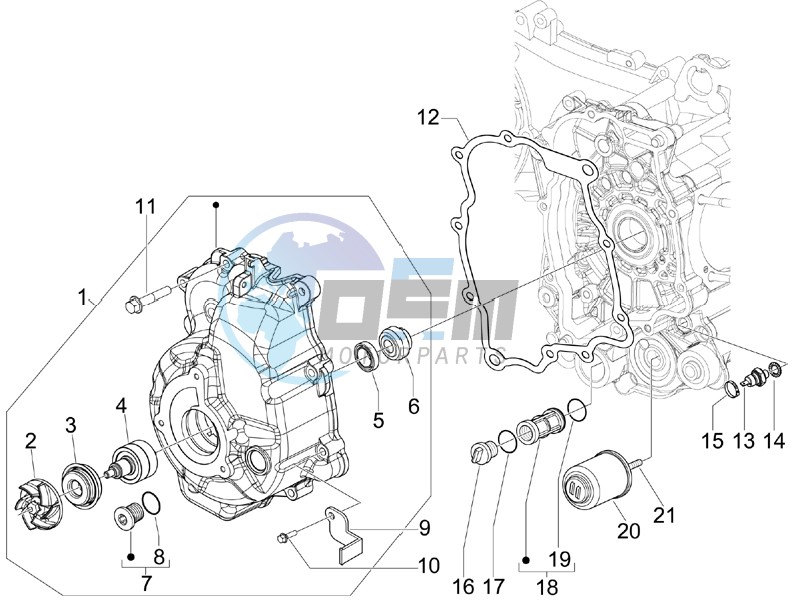 Flywheel magneto cover - Oil filter