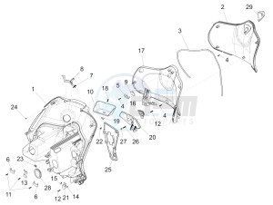 Fly 125 4T/3V ie E3 DT drawing Front glove-box - Knee-guard panel