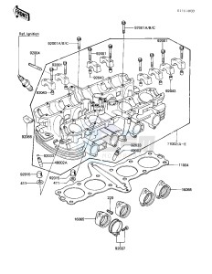 KZ 750 E (E2-E3) drawing CYLINDER HEAD -- 81 -82 KZ750-E2_E3- -