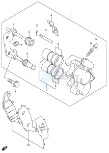 SV650 (E2) drawing FRONT CALIPER (SEE NOTE)