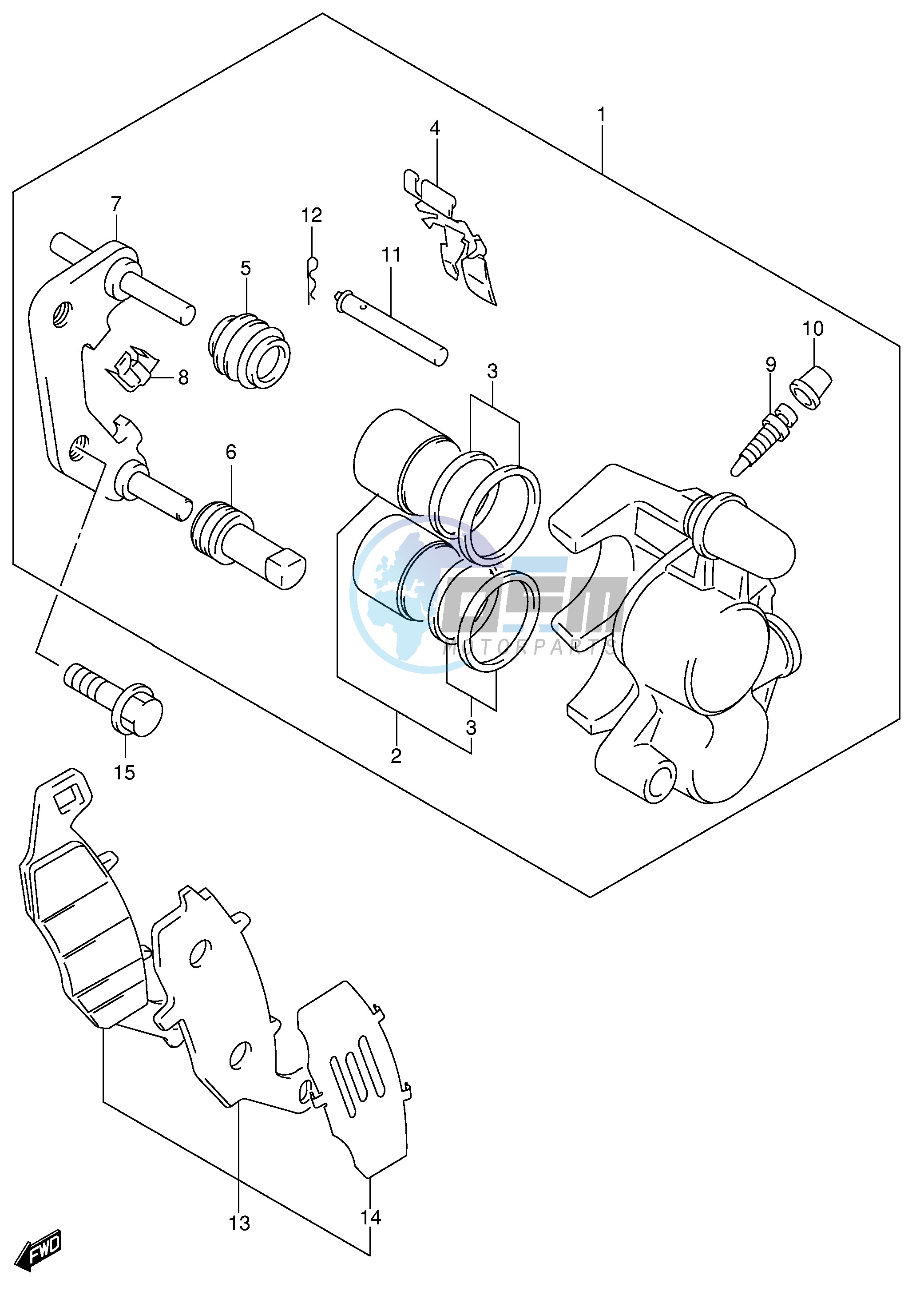 FRONT CALIPER (SEE NOTE)