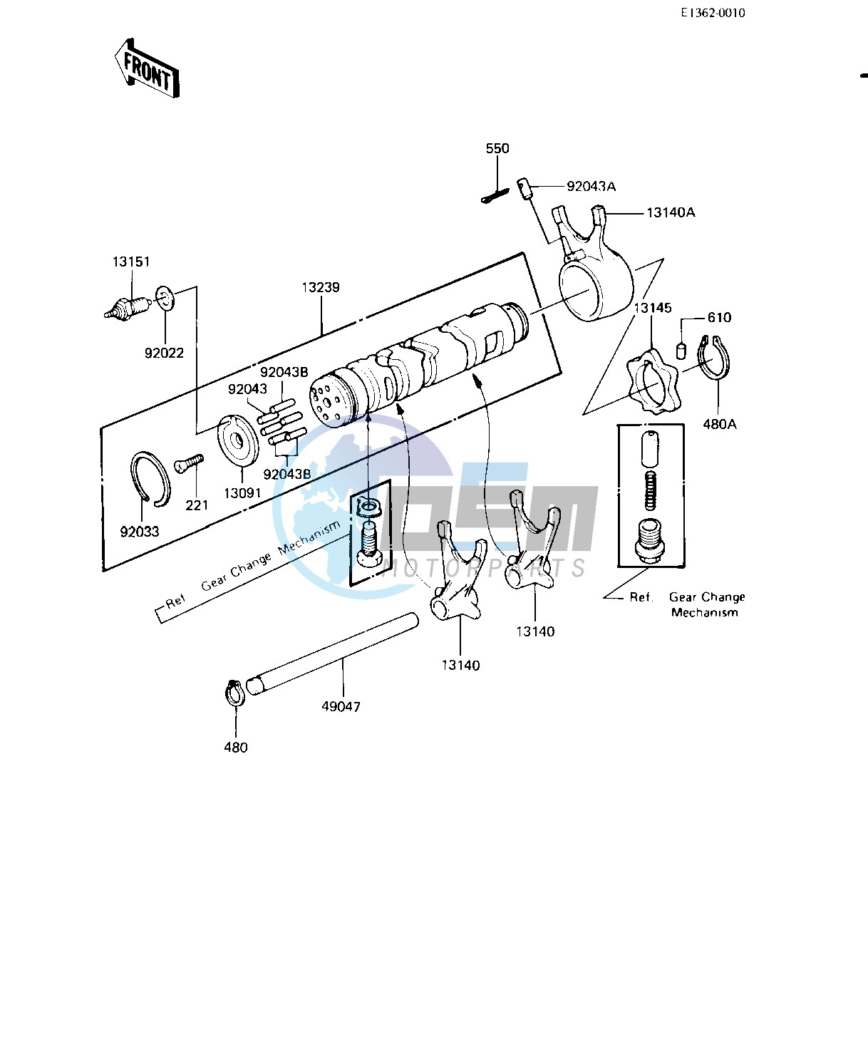 GEAR CHANGE DRUM & FORKS