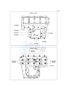 ZR 1000 B [Z1000] (7F-8F) 0B8F drawing CRANKCASE BOLT PATTERN