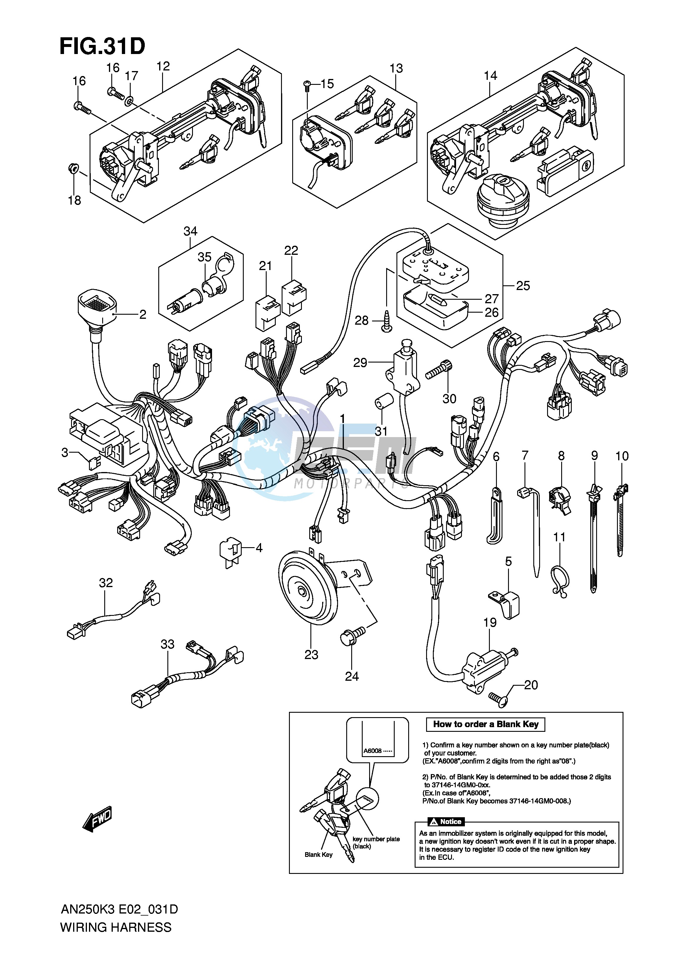 WIRING HARNESS (MODEL K6 E24,IMOBI)