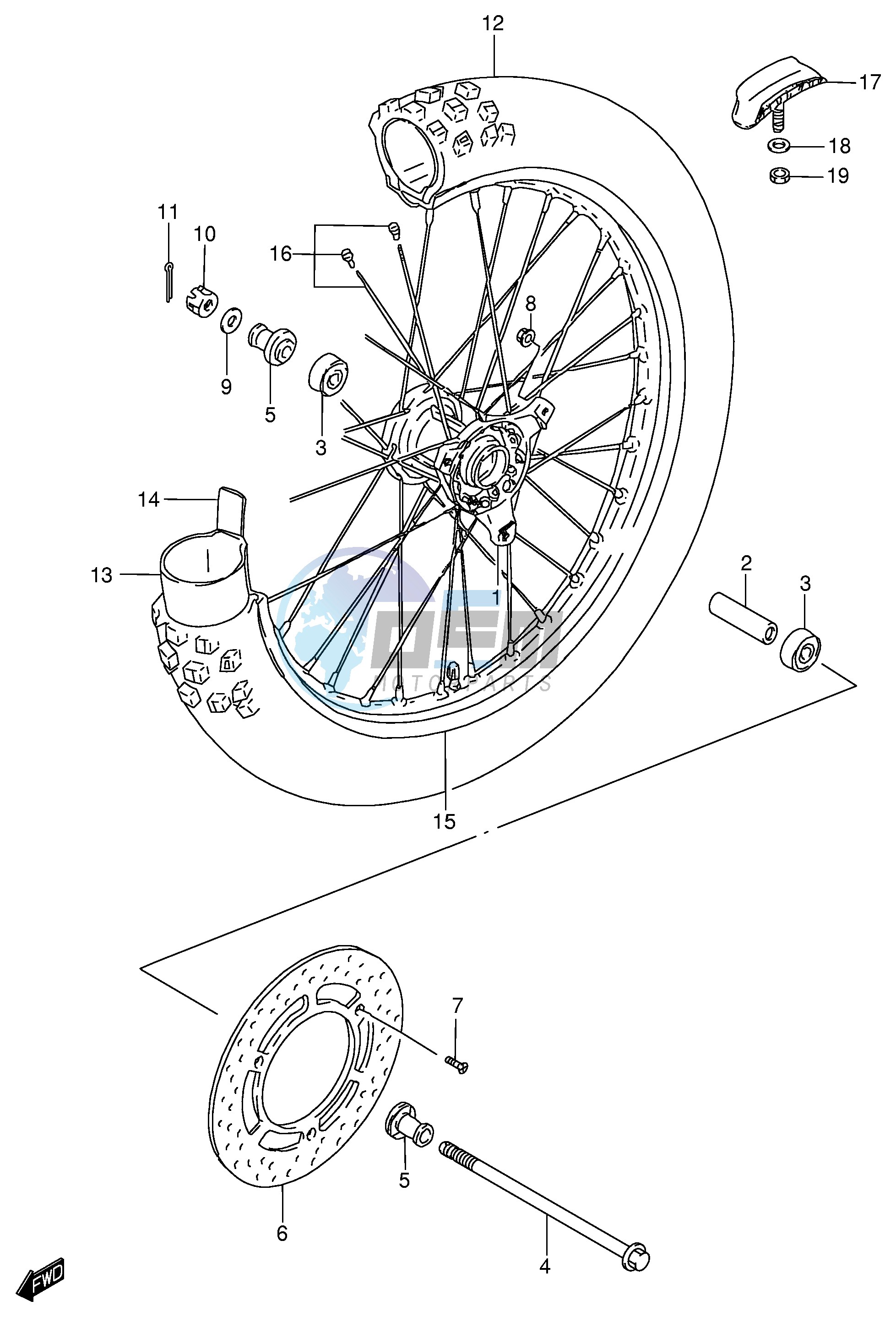 FRONT WHEEL (RM85K2 K3 K4)