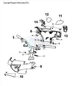 DJANGO 50 4T EVASION drawing HANDLEBARS